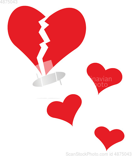 Image of Group of hearts illustration vector on white background