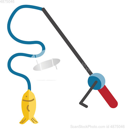 Image of Blue-colored fishing line vector or color illustration