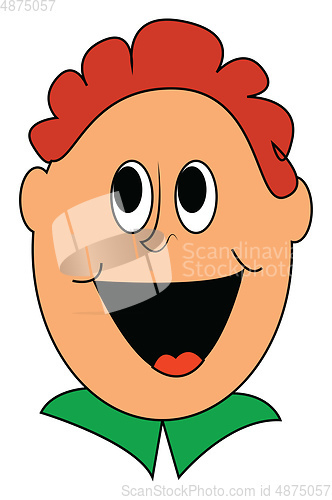 Image of Little boy with red hair smilingillustration vector on white bac