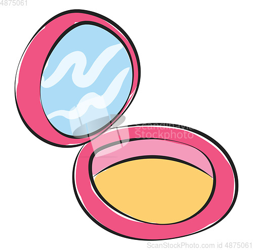 Image of A compact pack of powder vector or color illustration