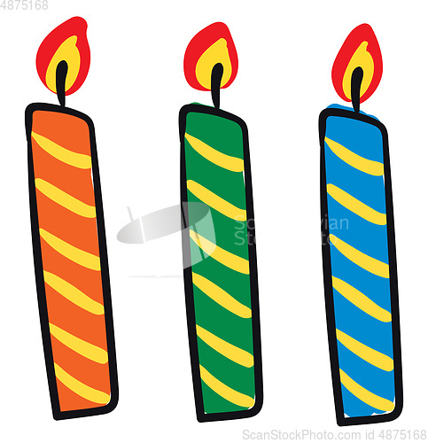 Image of Birthday candles vector or color illustration