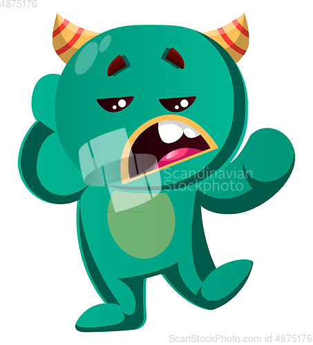 Image of Green monster is not interested vector illustration