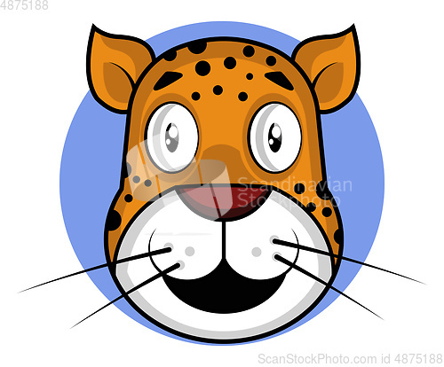 Image of Happy cartoon leopard vector illustartion on white backgorund