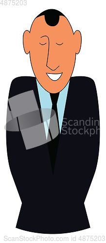Image of A man in black-colored coat suit wearing a black tie vector or c