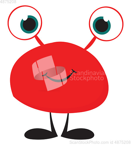 Image of An ugly red monster vector or color illustration