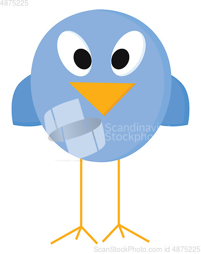 Image of A blue bird in a bird house, vector color illustration.