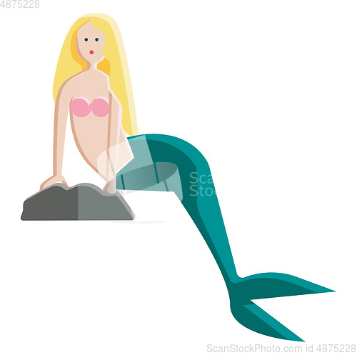 Image of Clipart of a mermaid vector or color illustration