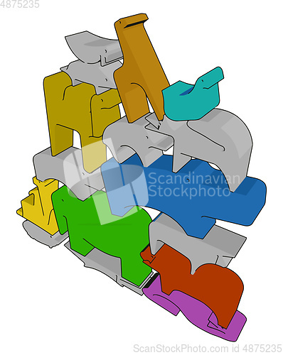 Image of A wooden toy vector or color illustration