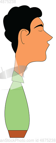 Image of Boy with black hair vector illustration on white background