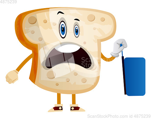 Image of Traveling Bread illustration vector on white background