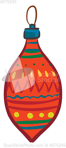 Image of Painting of a multi-colored Christmas toy vector or color illust
