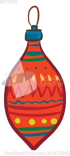 Image of Painting of a multi-colored Christmas toy vector or color illust