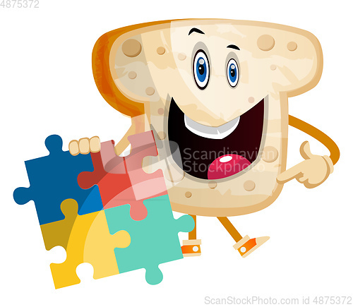 Image of Puzzel Bread illustration vector on white background