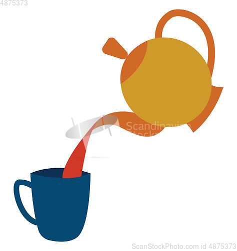 Image of Teapot/Evening snacks time vector or color illustration