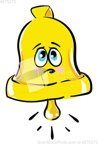 Image of Emoji of a sad golden bell vector or color illustration