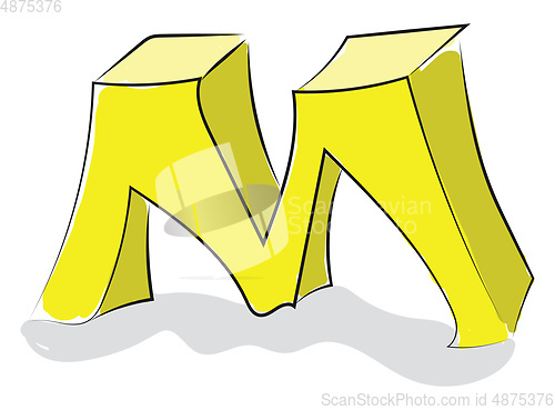 Image of Letter M alphabet vector or color illustration