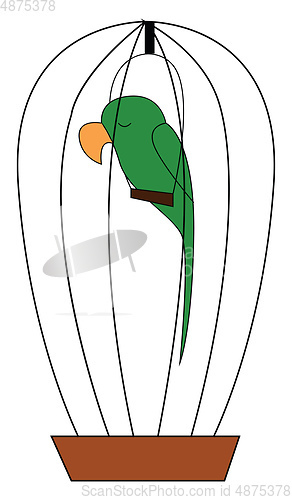 Image of Sleeping parrot illustration vector on white background 