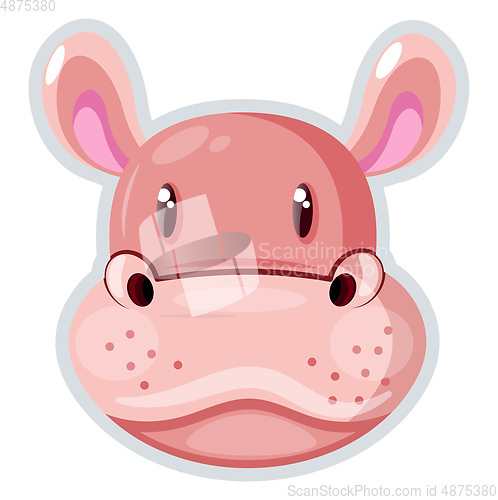 Image of Pink pig, vector color illustration.