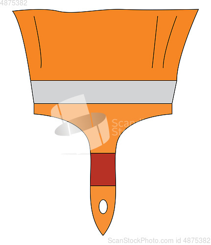 Image of An orange flat painter\'s brush vector or color illustration