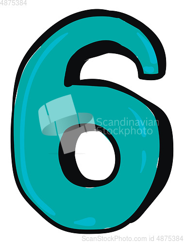 Image of Number-six or 6 vector or color illustration