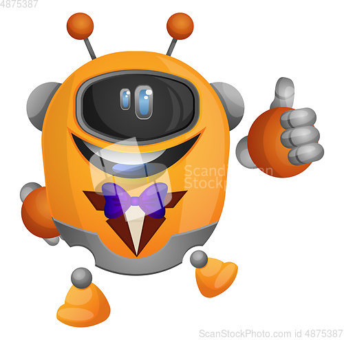 Image of Orange robot in a tuxedo illustration vector on white background