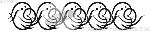 Image of Love heart ornament illustration vector on white background 