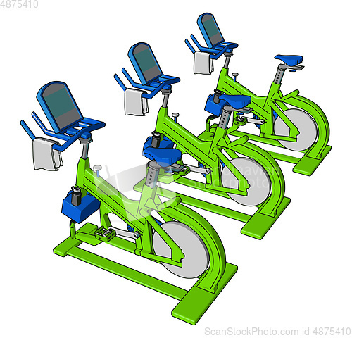Image of Stationary bicycle cycle vector or color illustration