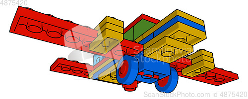 Image of A multicolored aeroplane toy vector or color illustration