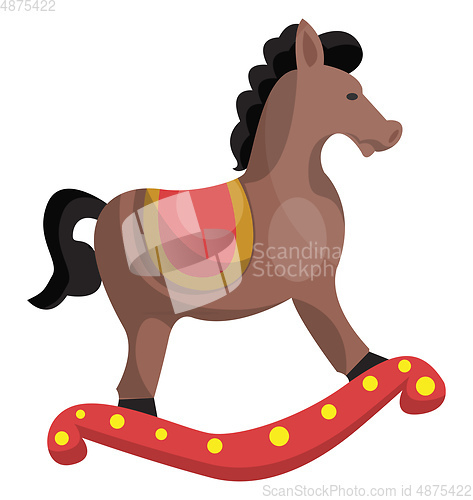 Image of Cute swinging horse vector illustration on a white background