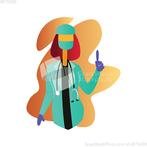 Image of Minimalistic colorful female surgeon vector character illustrati