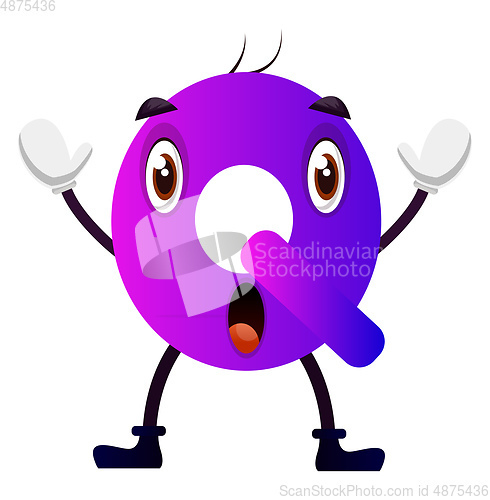 Image of Purple letter Q vector illustration on white background