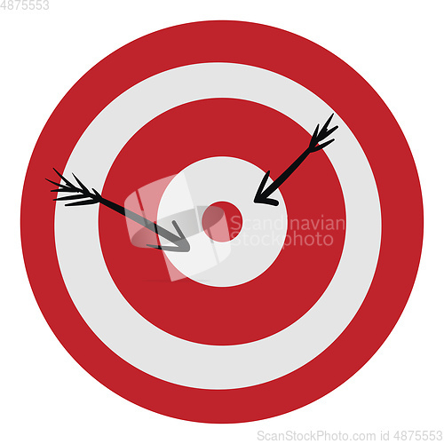 Image of Clipart of a red-colored bullseye vector or color illustration