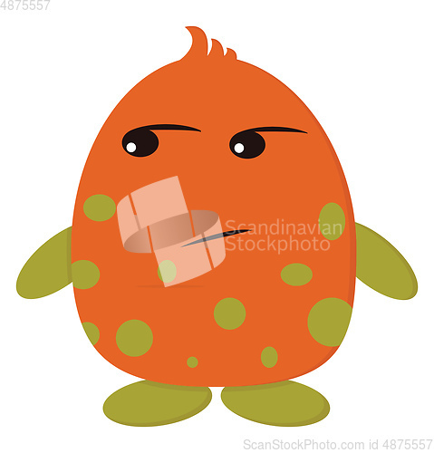 Image of Angry orange monster, vector color illustration.