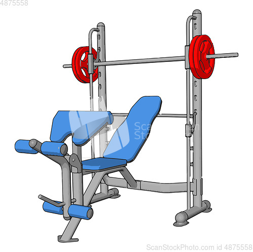 Image of 3D vector illustration of a gym device for lifting weights on wh