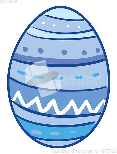 Image of A blue Easter egg vector or color illustration