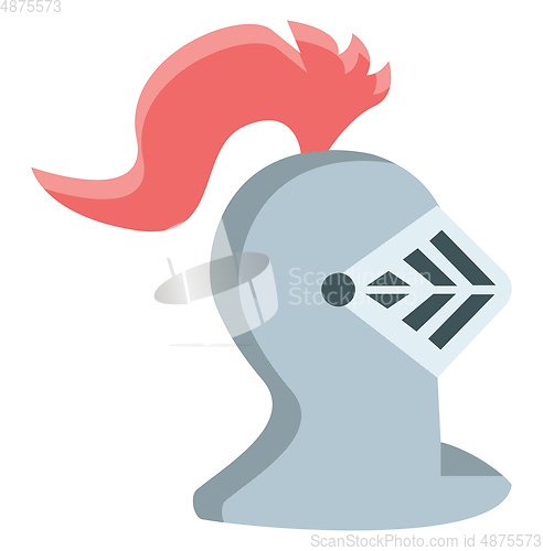 Image of The pink feathered warrior helmet vector or color illustration