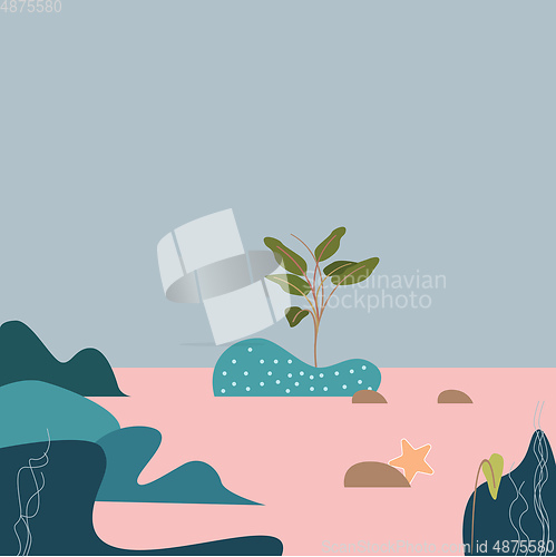 Image of A beautiful under the ocean scene vector or color illustration