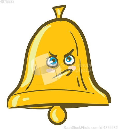 Image of Painting of an angry golden bell vector or color illustration
