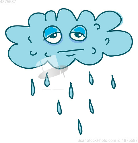 Image of A stressed cloud vector or color illustration