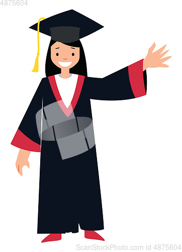 Image of Female student character vector illustration on a white backgrou