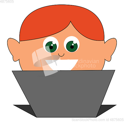 Image of A young programmer vector or color illustration