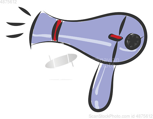 Image of Violet hair dryer vector or color illustration