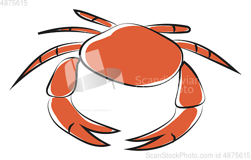 Image of Clipart of a round orange-colored crab vector or color illustrat