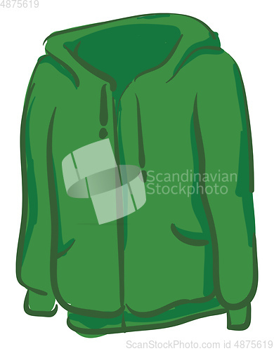 Image of A green hoody vector or color illustration