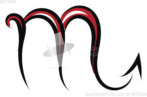Image of Simple black and red tattoo sketch of horoscope sign scorpiovect