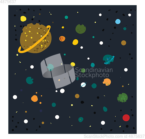 Image of Vector illustration of the galaxy white background 