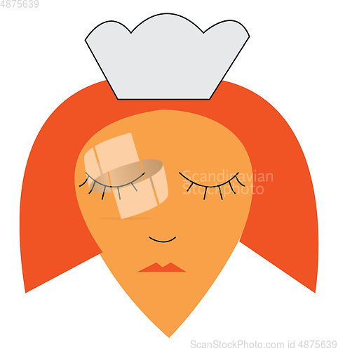 Image of Nurse with orange hair vector or color illustration