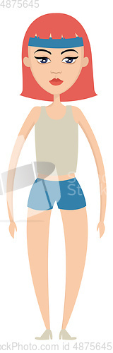 Image of Workout girl illustration vector on white background