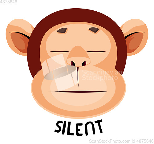 Image of Monkey is silent, illustration, vector on white background.