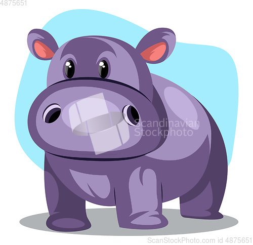 Image of Blue Pig, vector color illustration.